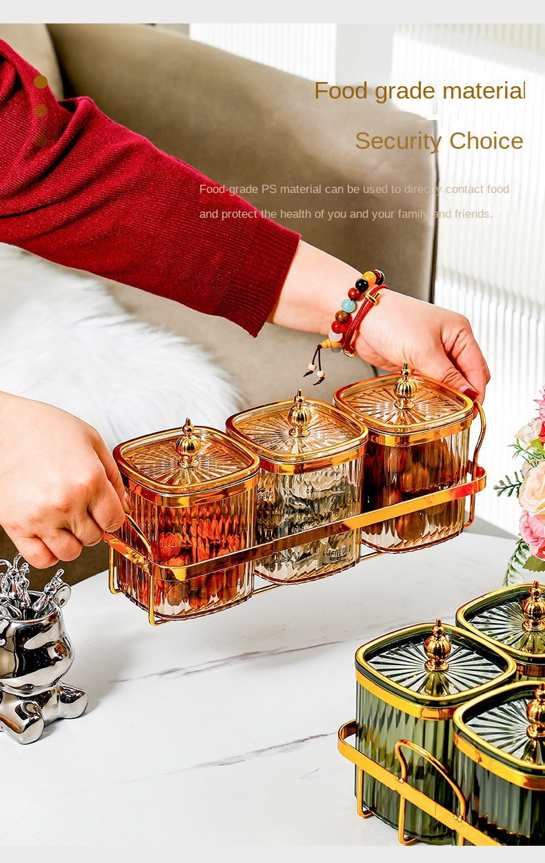 Light Luxury Sealed Box Household Kitchen Wall-Mounted Salt and MSG Storage Jar Seasoning Spice Storage Special Sealed Combination Set
