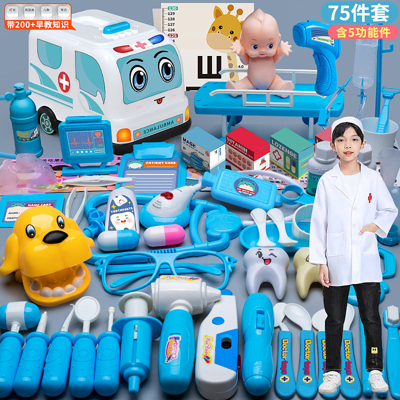 Children's Doctor Toy Set Tools Medical Kit Boys and Girls Pretend Play Nurse Injection Stethoscope Baby