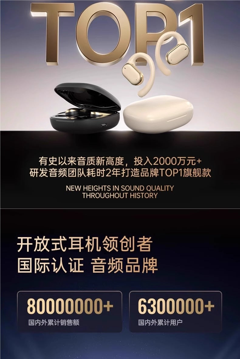 2025New bone conduction Bluetooth earphones wireless over-ear non-in-ear2024Official Genuine Brand Ultra-Long Battery Life