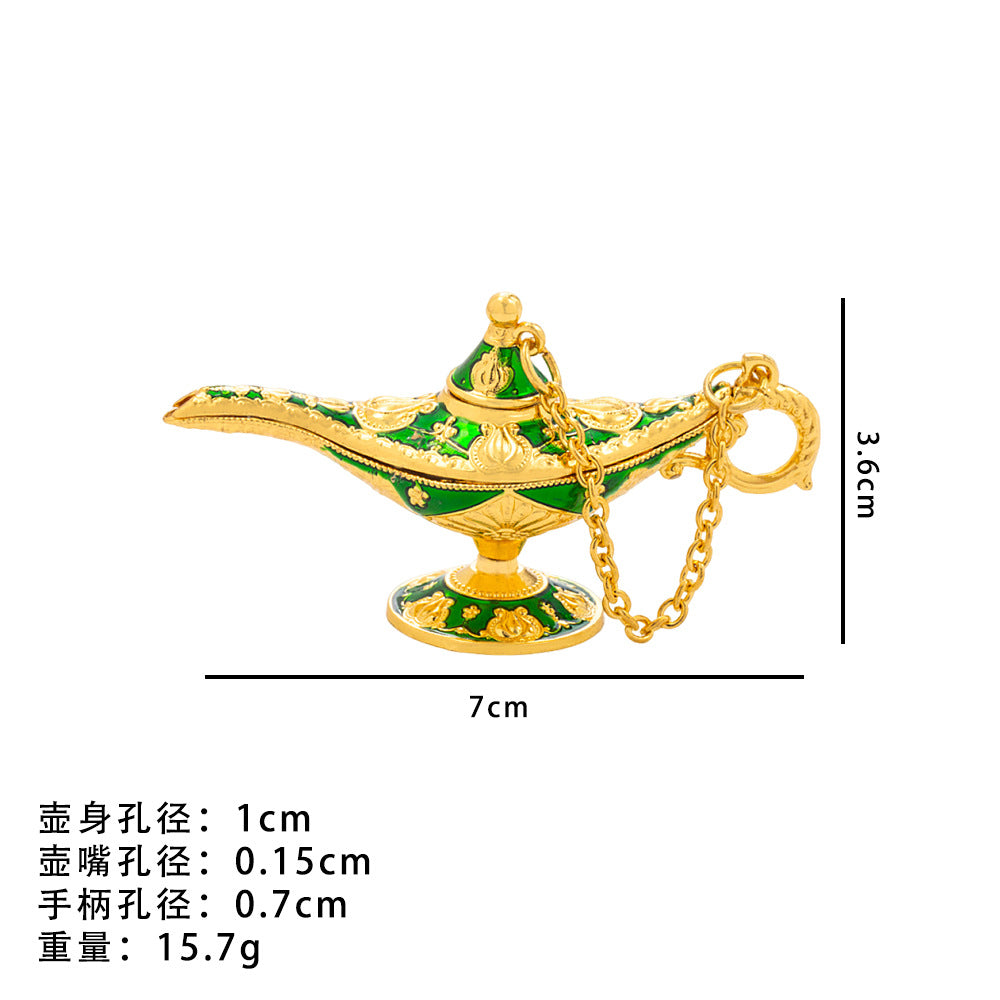 Cross-Border Hot Item Xiyin Aladdin's Magic Lamp Small Alloy Decorative Ornaments Crafts Pattern Magic Lamp