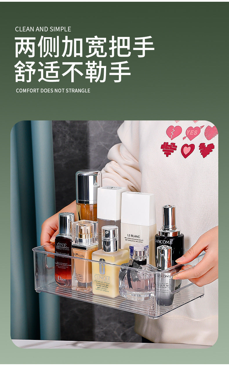 Desktop Storage Box Acrylic Transparent Box Snacks Skincare Miscellaneous Basket Desktop Cosmetic Rack Organizer