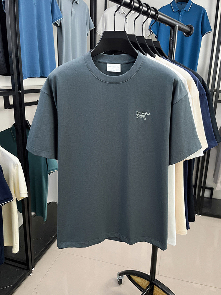 Cotton Short Sleeve T Men's T-Shirt Ancestor Bird Same Style Embroidered Fashion Wholesale Men's Round Neck Summer Thin T-Shirt
