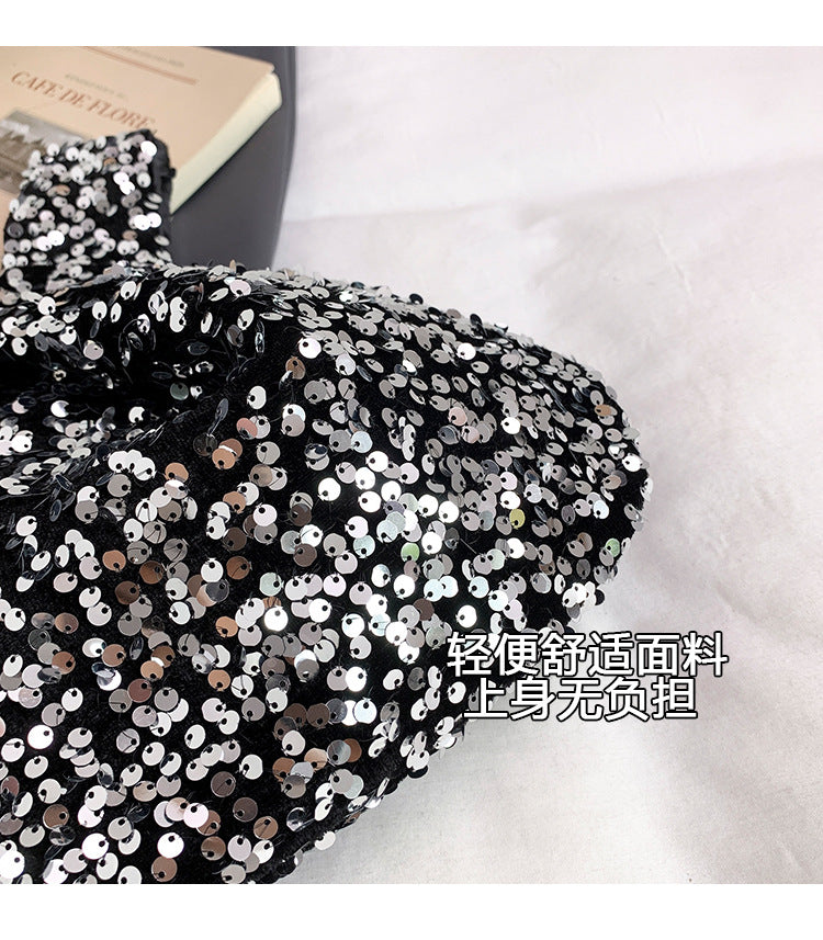 Fashion New Trendy Bag Niche Design Sequin Underarm Bag Trendy Niche Style High-End Single Shoulder Handbag