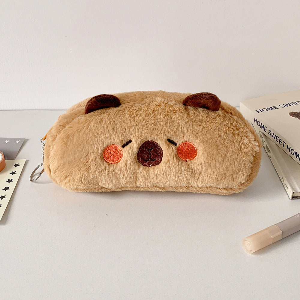 Back-to-School Season Cartoon New Small Animal Shaped Plush Pencil Case Student Stationery Storage Bag Children's Gift Pencil Case http://detail.1688.com/offer/965587364353.html