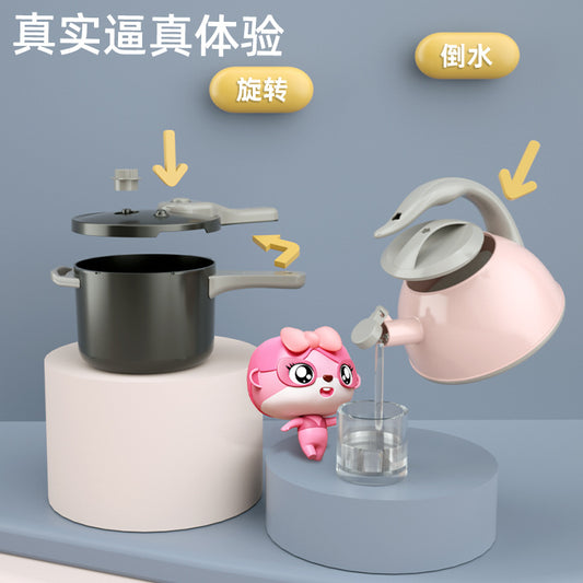 Free shipping children's pretend play kitchen toys Girl Cooking Induction Cooker Stir-fry Vegetable Fruit Cutting Fun Knife Holder Kitchenware