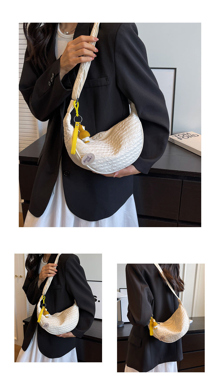 Cute and Versatile Niche Canvas Small Bag for Women2023New Women's Bag Korean Version Crossbody Bag Fashion Single Shoulder Dumpling Bag