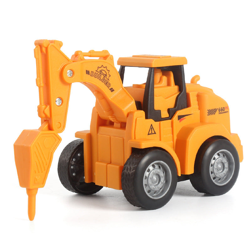 Hot-Selling Children's Push and Slide Construction Vehicles Excavator Bulldozer Fun Simulation Toy Vehicles Factory Direct Sale