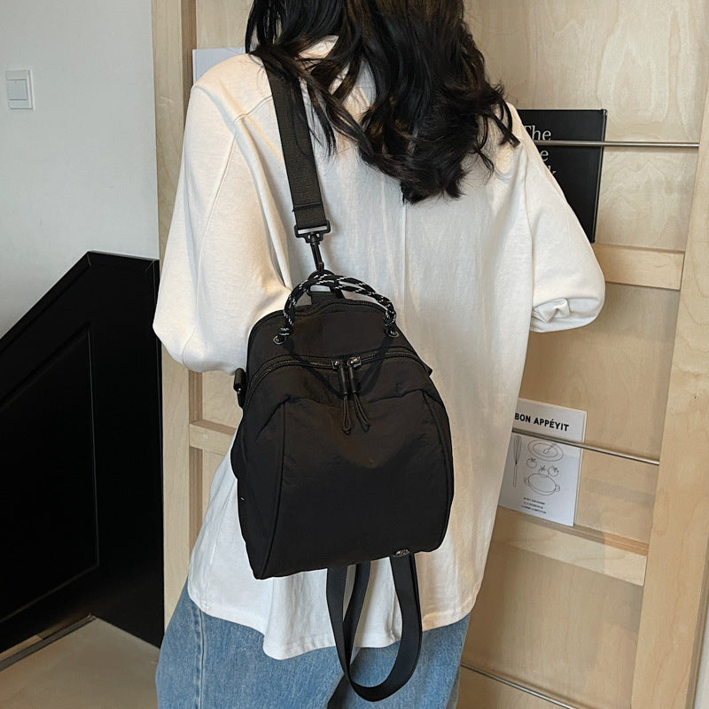 Cross-Border New Japanese Style Shell Small Backpack for Women, Commuting Versatile Crossbody Shoulder Bag, Fashionable Casual Mini Backpack