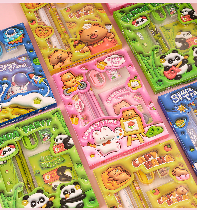 Creative Pencil Six-piece Stationery Set Handheld Gift Box Cartoon Elementary School Children's Day Back-to-School Season Gift Wholesale http://detail.1688.com/offer/926357993004.html