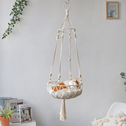 Four Seasons Mesh Cat Bed Pet Cat Bed Semi-Enclosed Cat Nest Handwoven Cotton Rope Indoor Home Supplies Wholesale
