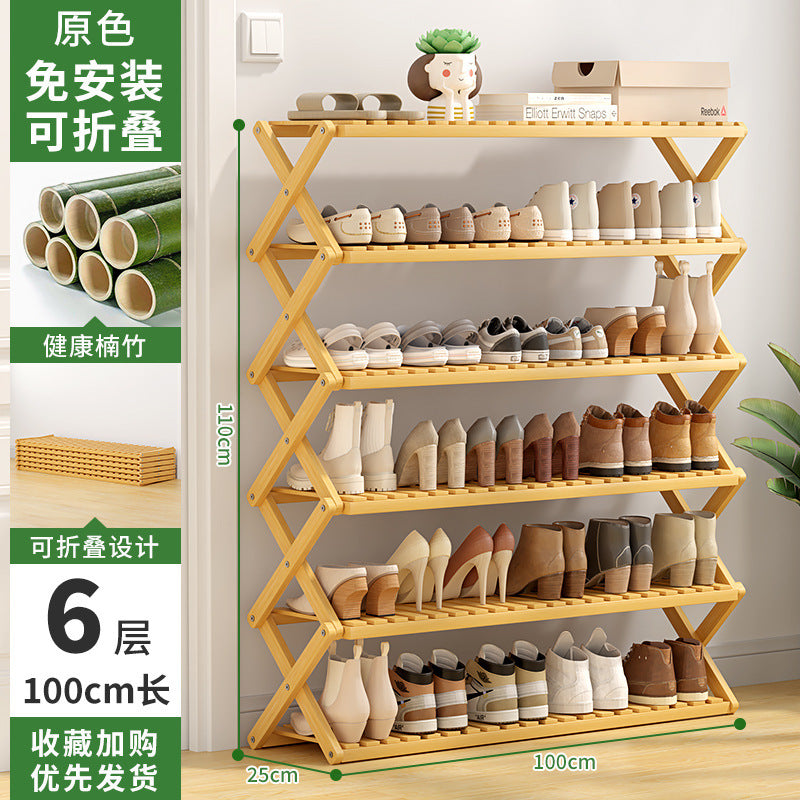 Shoe Rack Multi-layer Household Folding Doorway Storage Shoe Rack Dormitory Space-saving Simple Layered Partition Shoe Rack