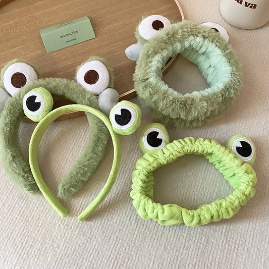 Cute Big Eyes Plush Frog Headband for Washing and Makeup, Non-Slip Daily Versatile Hair Accessory for Women Wholesale