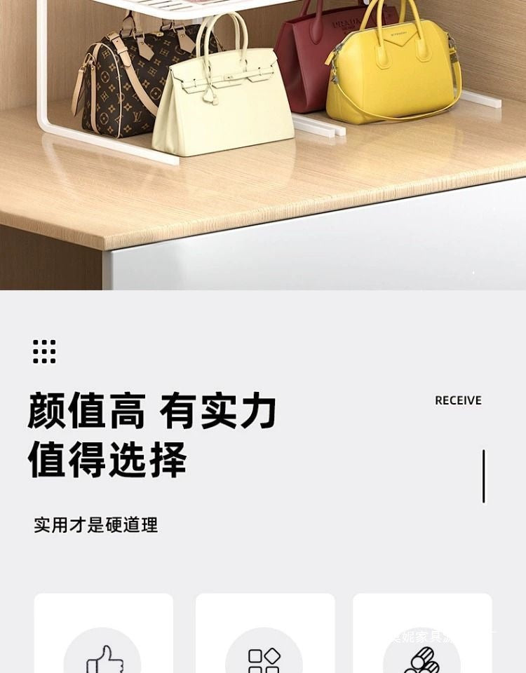 Bag Storage Rack Organizer Shelf for Bags Storage Cabinet Wardrobe Clothes Layered Partition Storage Box Placement Rack