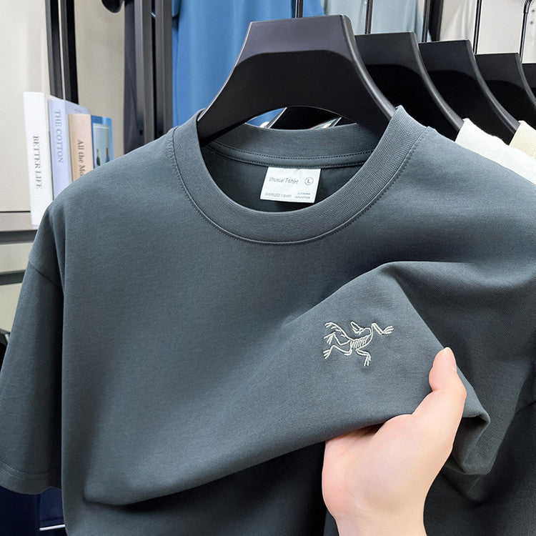 Cotton Short Sleeve T Men's T-Shirt Ancestor Bird Same Style Embroidered Fashion Wholesale Men's Round Neck Summer Thin T-Shirt
