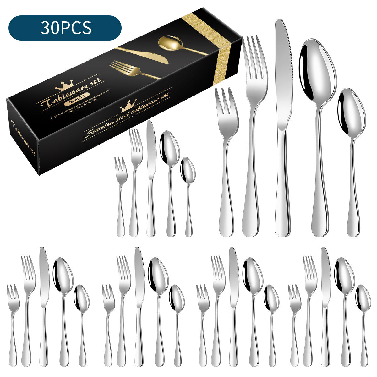 Spoon Wholesale Amazon Stainless Steel Cutlery Set20/30Set Hotel and Home Use1010Cutlery Set