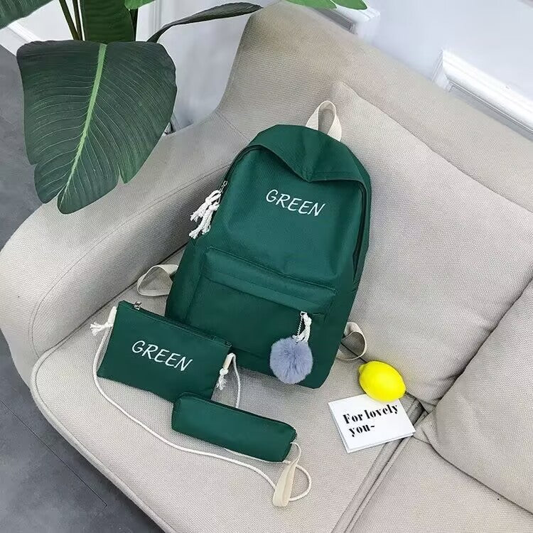Three-piece Backpack Set New Korean Version Fashionable Backpack for Primary and Secondary School Students Large Capacity Unisex Travel Bag http://detail.1688.com/offer/940937569372.html