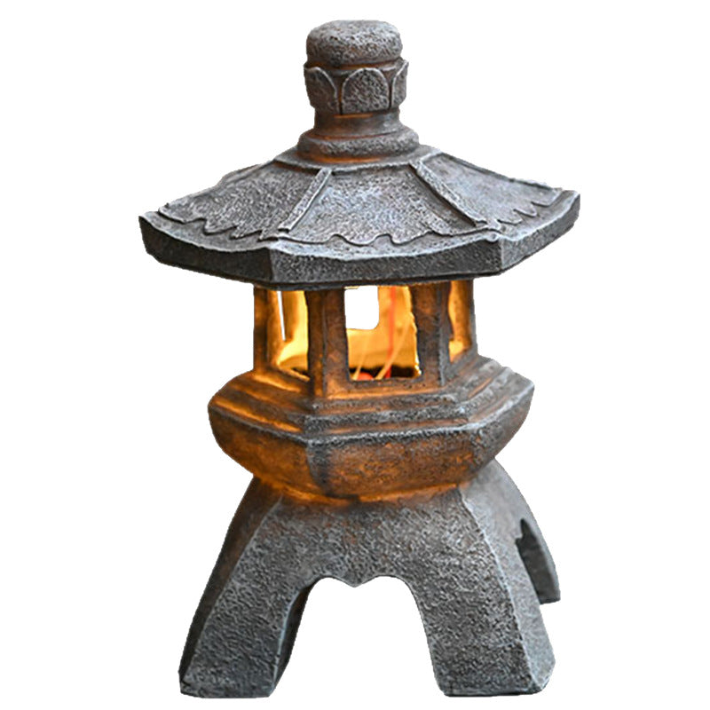 Chinese Antique Style Palace Lantern Solar Outdoor Courtyard Decoration Ornament Garden Villa Balcony Floor Landscape Lamp
