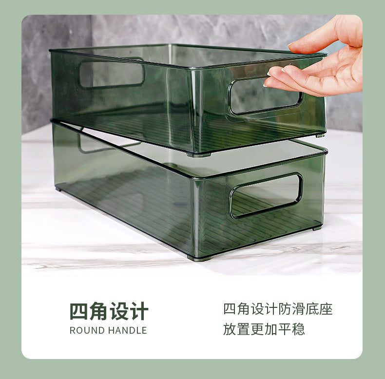 Desktop Storage Box Acrylic Transparent Box Snacks Skincare Miscellaneous Basket Desktop Cosmetic Rack Organizer