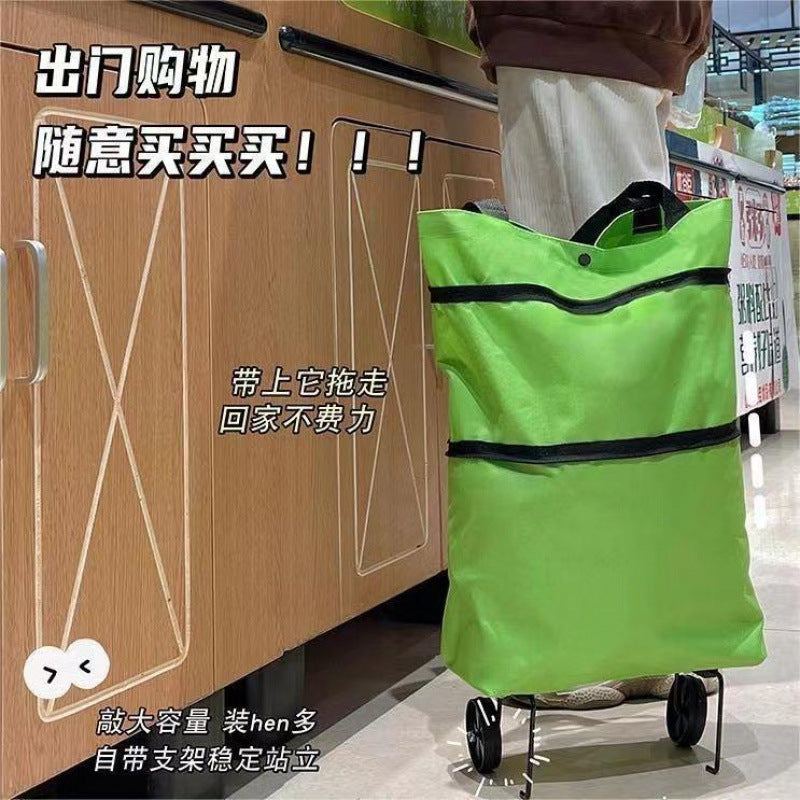 Pulling Cart for Grocery Shopping and Package Delivery, Lightweight Folding Stair Climbing Handcart with Cover