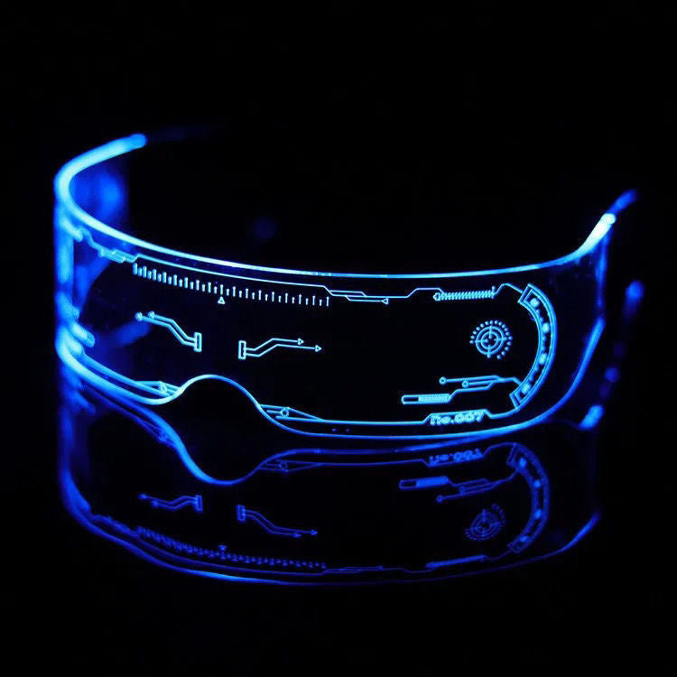 【3Ten Thousand People Collection】LED Technology Glowing Cycling Glasses Nighttime Travel Anti-Collision Glowing Protective Goggles Cool