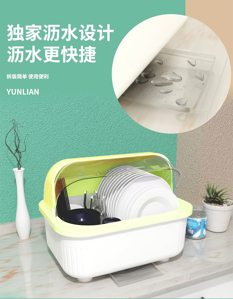 Kitchen Bowl Dish Rack Draining Bowl Rack Bowl and Chopstick Storage Box with Lid Bowl Cabinet One Piece Dropshipping