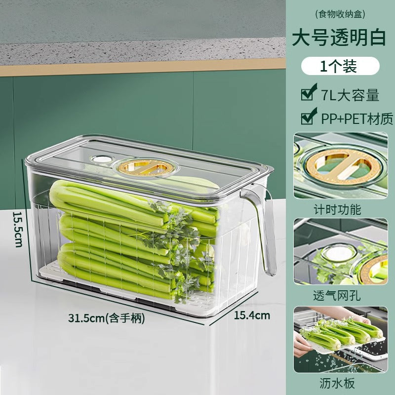 Refrigerator Fresh Storage Box Food Grade Kitchen Special Vegetable Fruit Egg Freezer Storage Organizer Box with Handle