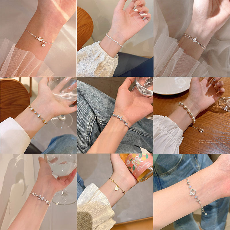 Korean Versatile Pearl Bracelet for Women ins Niche Style High-End Titanium Steel Bracelet Couple Bracelets Wholesale