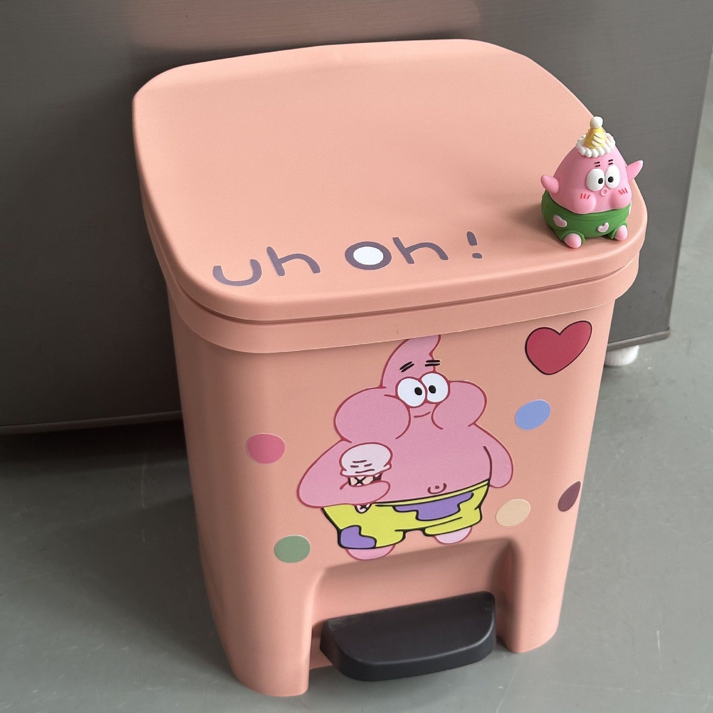 Mario Trash Can for Home Living Room Cute Cartoon Anime Large Capacity Personality Internet Celebrity Thickened Pedal Trash Basket