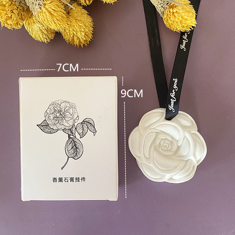 Wardrobe Aromatherapy Hanging Camellia Pattern Gypsum Aromatherapy Scent Tablets Bedroom Toilet Car Aromatherapy Gift Box