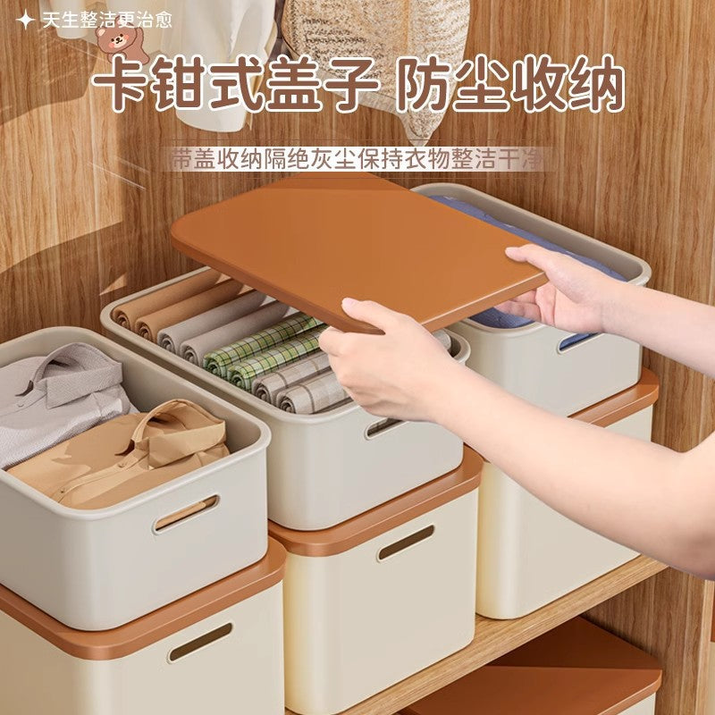 Storage Box with Lid for Household Snacks and Toys, Desktop Organizer, Kitchen Cabinet Plastic Storage Box