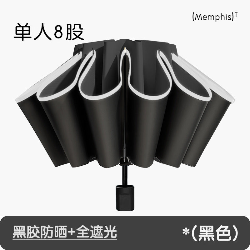 72Fully Automatic Ring Buckle Umbrella Portable Large Custom Wholesale Men's Hook Folding Dual-use for Sun and Rain Women's Special