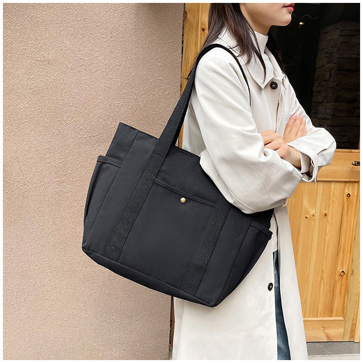 Large Capacity Tote Canvas Bag for Work and Going out Good-looking Commuter's All-Matching Art Student Book One Shoulder Bag Bag