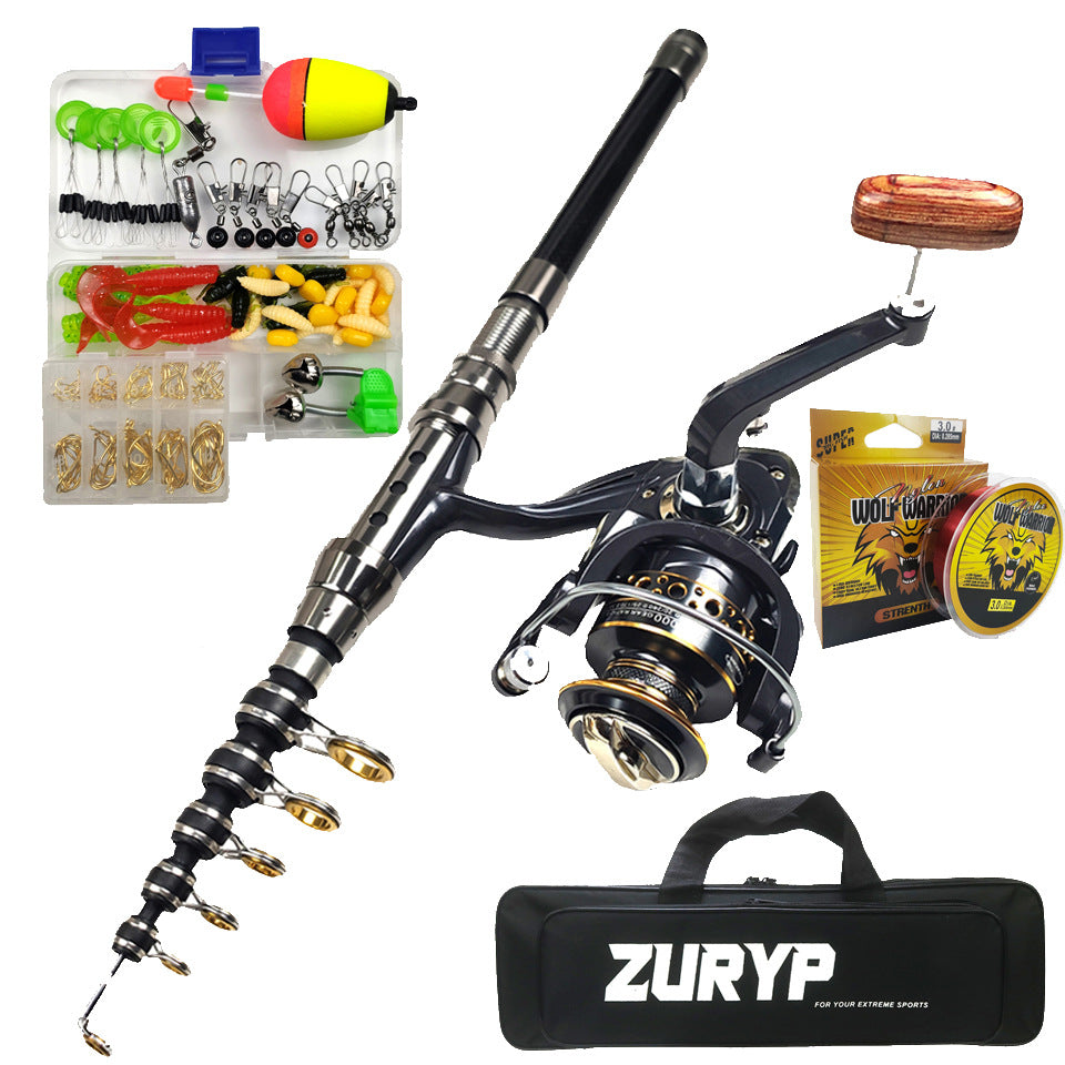 ZURYP Fishing Gear Set Long Casting Lure Sea Fishing Rod Full Set Soft Bait Hooks Fishing Line Cross-Border Exclusive