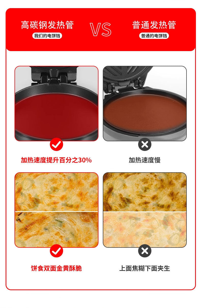 Wanlida Electric Griddle Deepened Household Multifunctional Double-Sided Heating Suspended High-Power Pancake Maker Frying Pan Electric Grill
