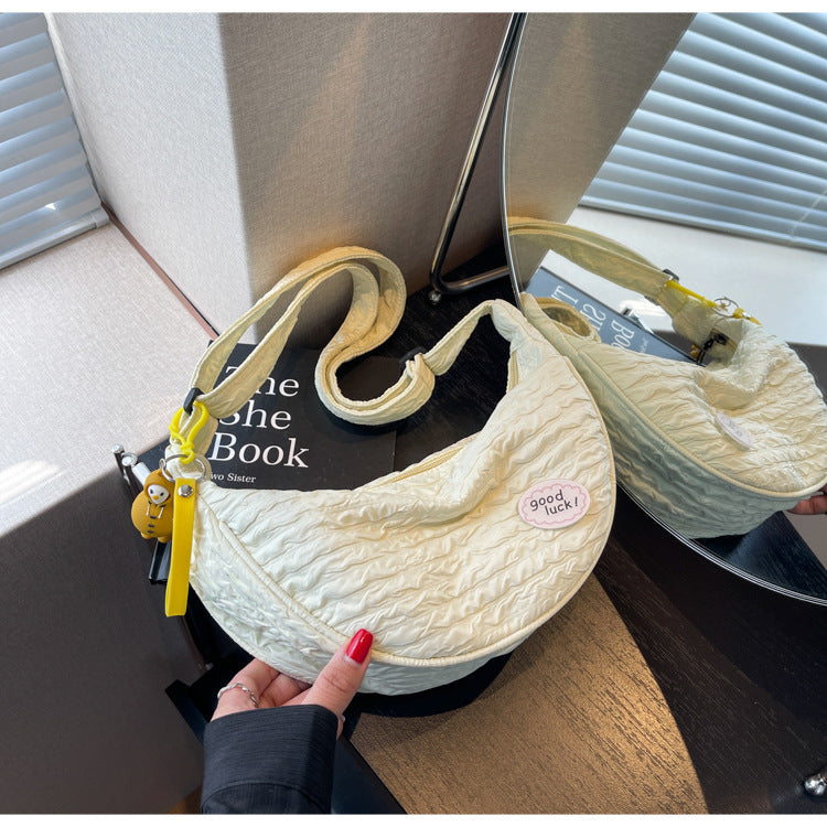 Cute and Versatile Niche Canvas Small Bag for Women2023New Women's Bag Korean Version Crossbody Bag Fashion Single Shoulder Dumpling Bag
