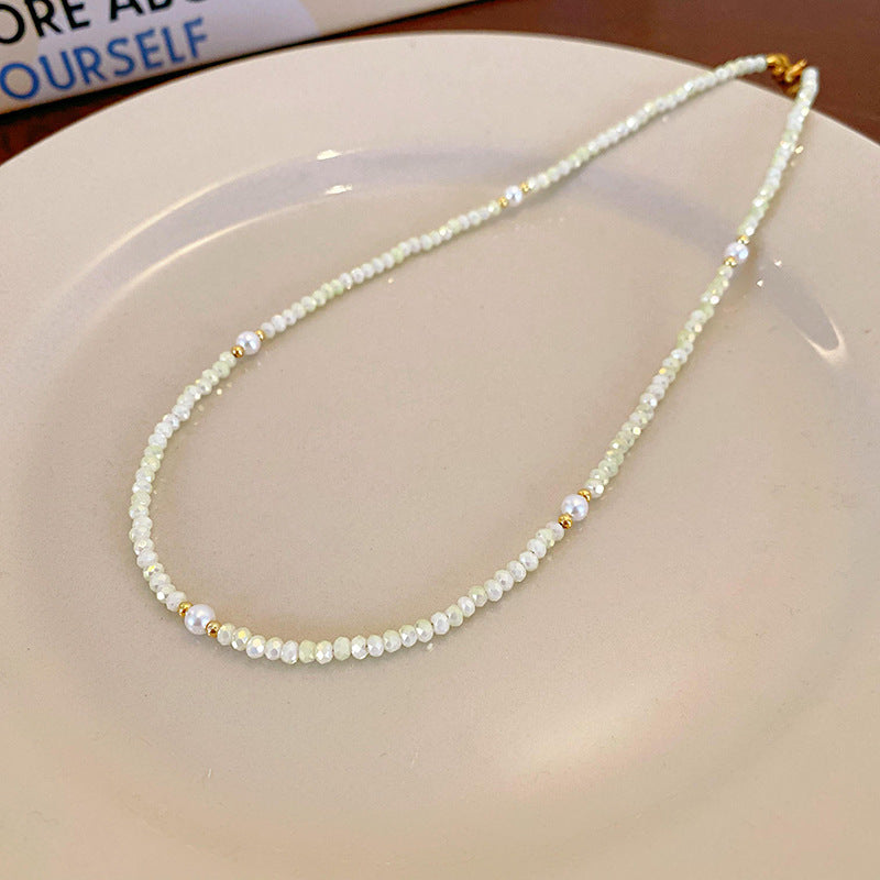 Baroque Freshwater Pearl Necklace Simple Elegant Colorful Beaded Collarbone Chain Niche Light Luxury High-End Sense Necklace for Women