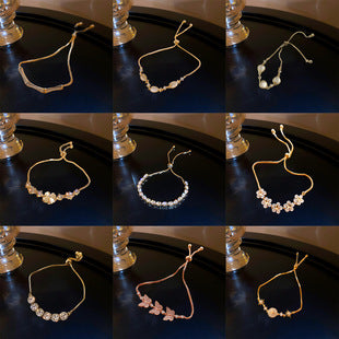 Korean Versatile Pearl Bracelet for Women ins Niche Style High-End Titanium Steel Bracelet Couple Bracelets Wholesale