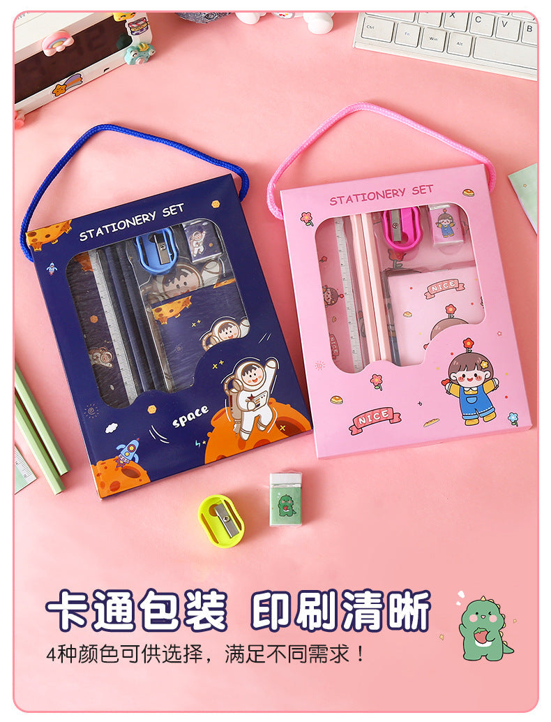 Children's Stationery Set Elementary School Student Reward Small Gift Pencil Six-Piece Set Back-to-School Season Learning Supplies Stationery Wholesale http://detail.1688.com/offer/812439578197.html