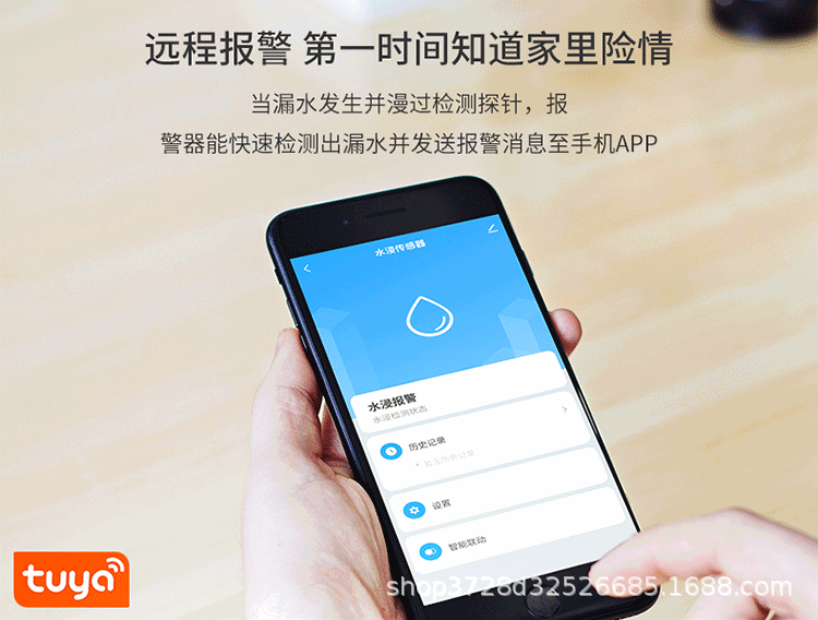 Graffiti wifi Intelligent Water Intrusion Detector Water Level Leak Sensor Remote APP Water Leak Detector