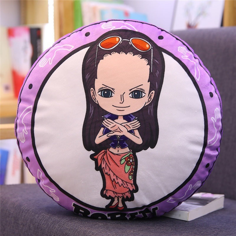 New One Piece Round Pillow Anime Merchandise Luffy Chopper One Piece Double-Sided Print Nap Cushion In Stock