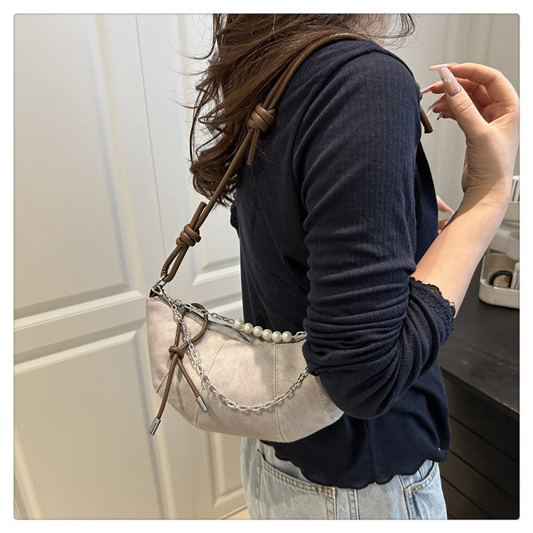 French Niche Ox Horn Bag for Women Shoulder Bag2025New Fashion Dumpling Bag Versatile Simple Crossbody Bag Export