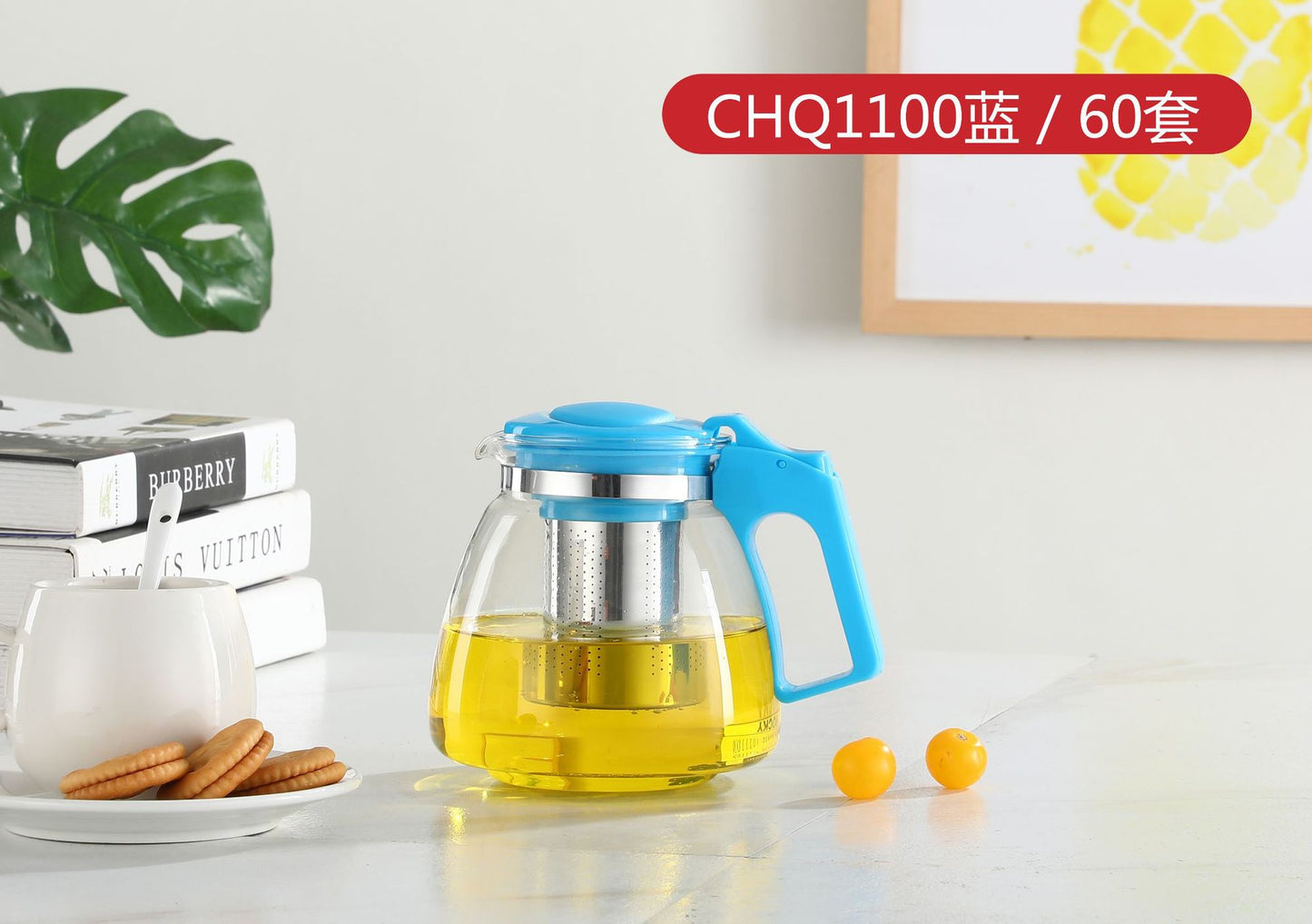 Large Capacity Glass Teapot Kung Fu Tea Brewing Pot Household Kettle Single Pot Heat Resistant Filter Tea Maker Flower Tea Tea Set
