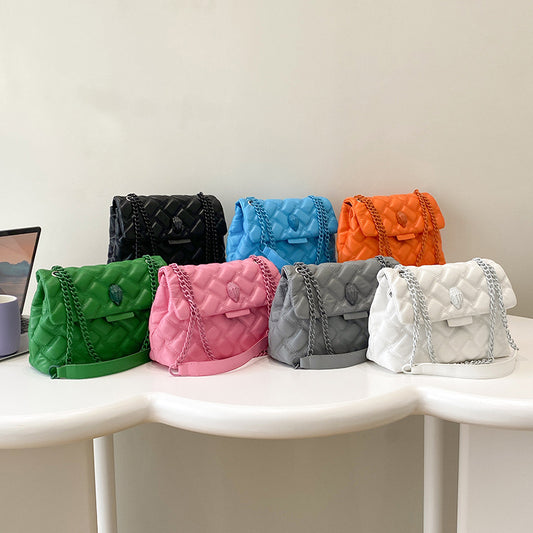 Single-shoulder crossbody bag a versatile diamond-patterned women’s for daily