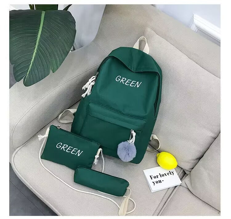 Three-piece Backpack Set New Korean Version Fashionable Backpack for Primary and Secondary School Students Large Capacity Unisex Travel Bag http://detail.1688.com/offer/940937569372.html