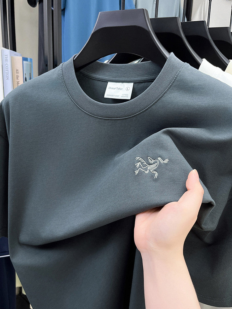 Cotton Short Sleeve T Men's T-Shirt Ancestor Bird Same Style Embroidered Fashion Wholesale Men's Round Neck Summer Thin T-Shirt