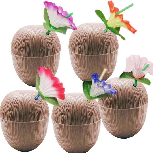 Amazon Hawaiian Party Decoration500ml Coconut Cup Hibiscus Fruit Cup Pineapple Cup Beverage Cup