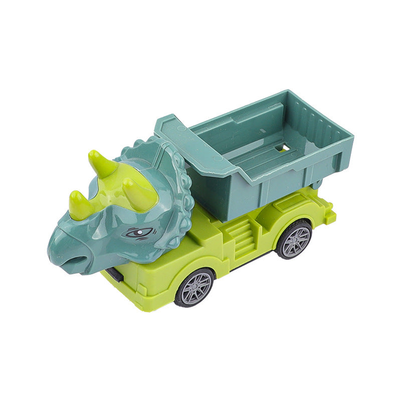 Children's Toys Pull-Back Dinosaur Construction Truck Boys Excavator Pull-Back Dump Truck Mixer Truck Small Car Street Vendor Wholesale