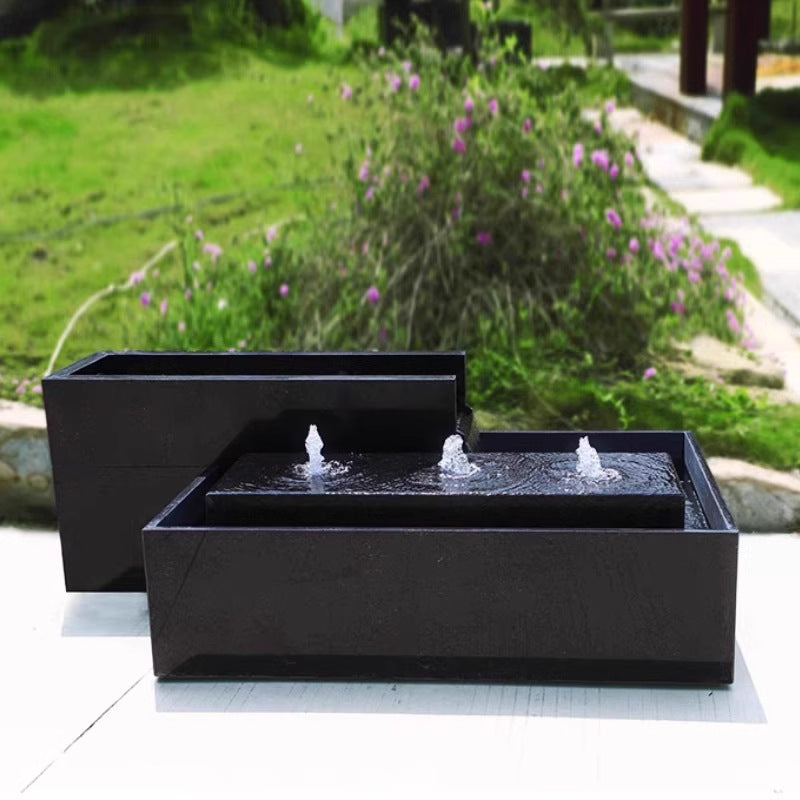 Stainless Steel Fish Pond Water Feature Flowing Water Ornament Garden Courtyard Outdoor Fountain Circulating Water Landscape Engineering Decoration