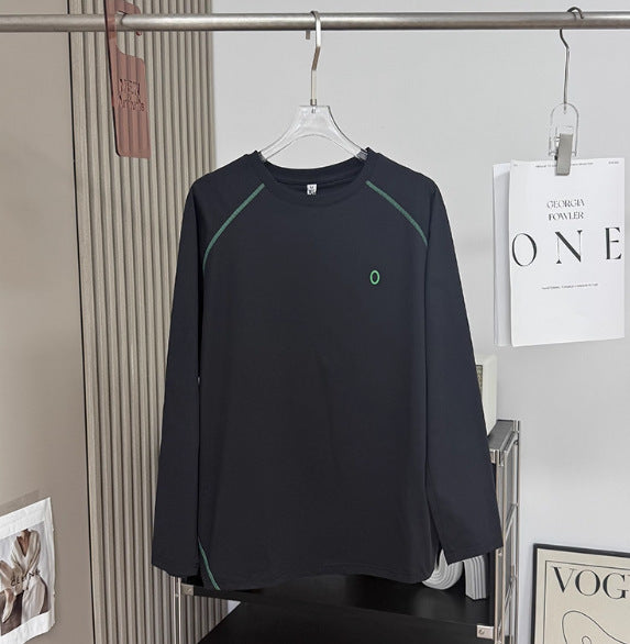 25Autumn New Color-Block Sunscreen!Men's Thin Quick-Dry Sports Cycling Outdoor Cool Feel Raglan Sleeve Base Shirt Long Sleeve T T-shirt