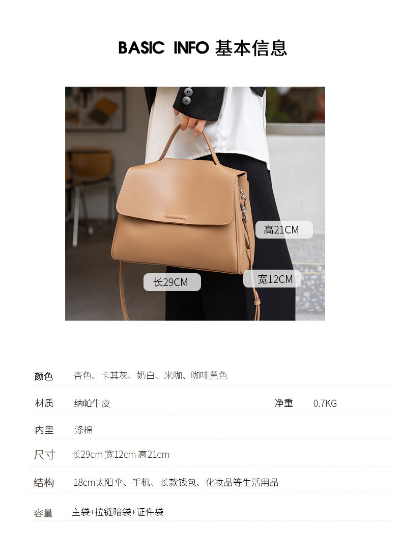 Cross-border Tote Bag for Women2024Summer new soft leather large capacity niche high-end genuine leather single shoulder crossbody bag